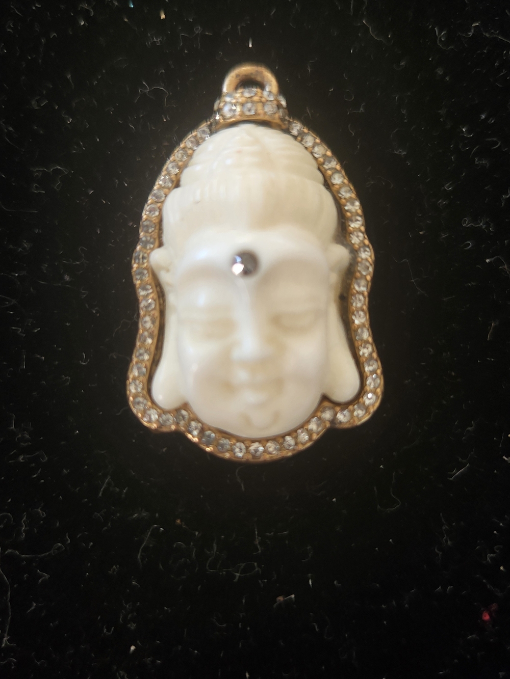 Faux Ivory Buddha Pendant